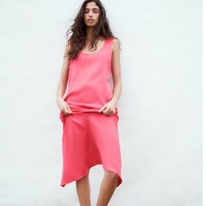 NWT ZARA PINK FLOWY VOLUMINOUS DRESS